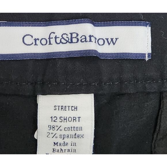 Croft & Barrow Black Flat Front Slashed Pockets Pants 12 Short Lightweight Soft - Picture 4 of 5